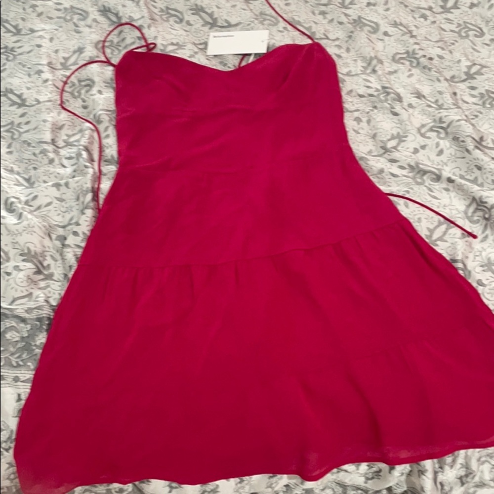 Reformation Othello Dress, color Rhubarb size 4